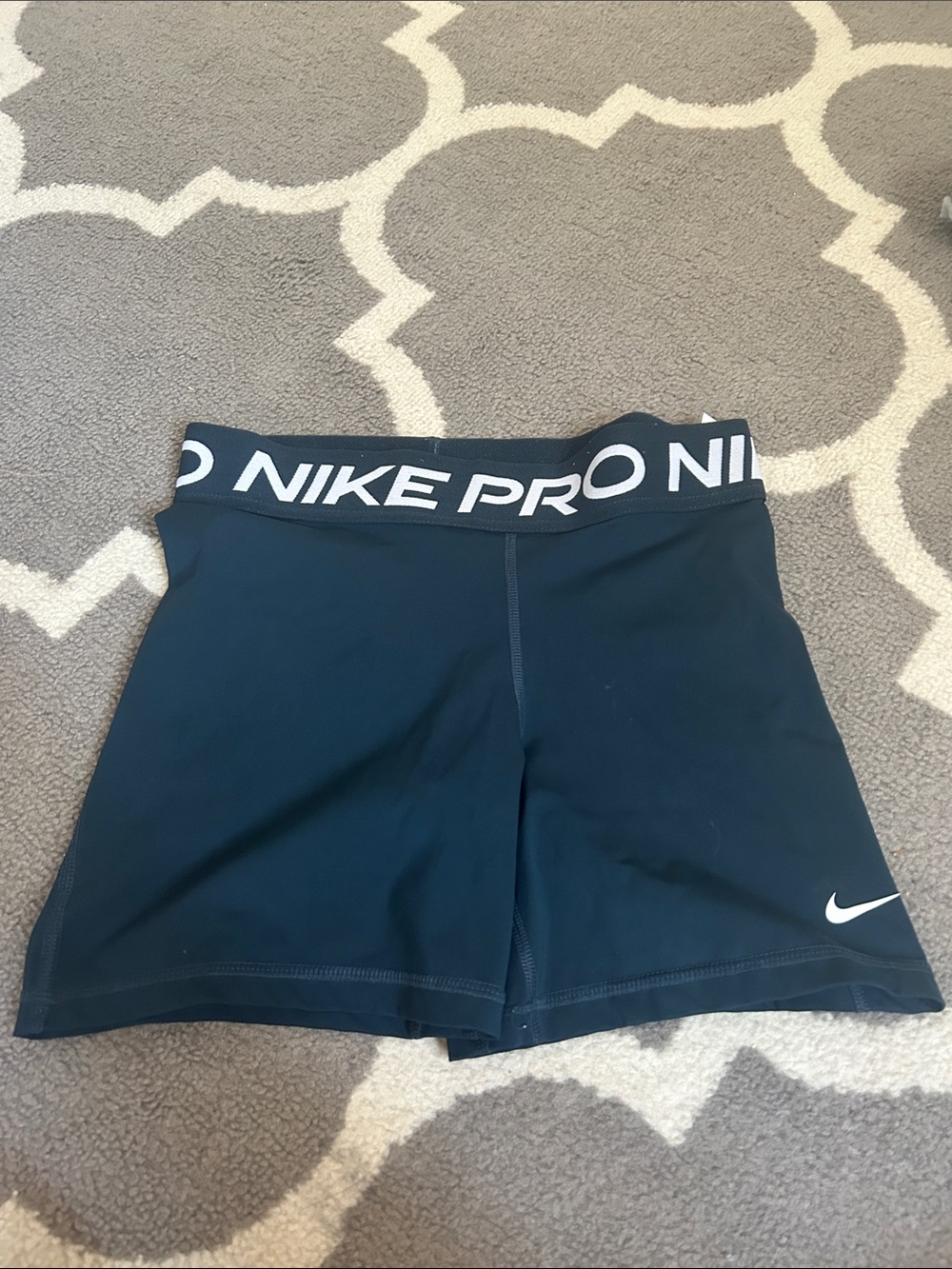 Nike Pro Black Women's Bike Shorts with White Logo